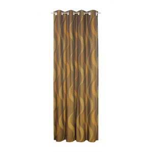 Vorhang WIRTH Lupara Gardinen Gr. 255 cm, Ösen, 132 cm, braun (braun, orange) Ösen