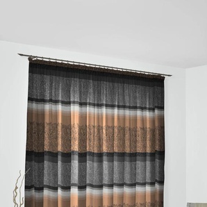Vorhang WIRTH Maribor Gardinen Gr. 255 cm, Multifunktionsband, 132 cm, grau (grau, braun) Esszimmergardinen
