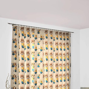 Vorhang WIRTH Minions Gardinen Gr. 225 cm, Multifunktionsband, 142 cm, beige Kinder Kinderzimmergardinen