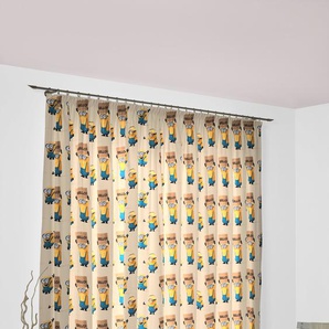 Vorhang WIRTH Minions Gardinen Gr. 175 cm, Multifunktionsband, 142 cm, beige Kinder Kinderzimmergardinen