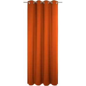 Vorhang WIRTH Newbury Gardinen Gr. 245 cm, Ösen, 130 cm, orange (terrakotta) Ösen
