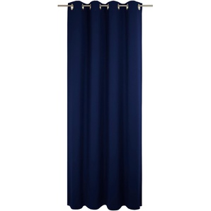 Vorhang WIRTH Newbury Gardinen Gr. 255 cm, Ösen, 130 cm, blau (nachtblau) Ösen
