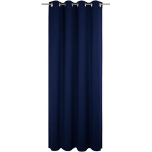 Vorhang WIRTH Newbury Gardinen Gr. 175 cm, Ösen, 130 cm, blau (nachtblau) Ösen nach Maß
