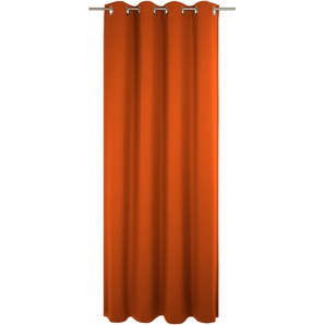 Vorhang WIRTH Newbury Gardinen Gr. 175 cm, Ösen, 130 cm, orange (terra) Ösen nach Maß