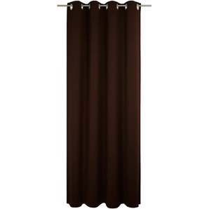 Vorhang WIRTH Newbury Gardinen Gr. 225 cm, Ösen, 130 cm, braun Ösen nach Maß