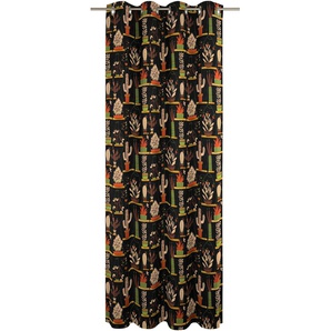 Vorhang WIRTH Oakham Gardinen Gr. 220 cm, Ösen, 130 cm, orange (terrakotta, schwarz) Ösen