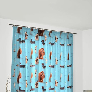 Vorhang WIRTH Pets Gardinen Gr. 145 cm, Multifunktionsband, 142 cm, blau Kinder Kinderzimmergardinen