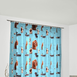 Vorhang WIRTH Pets Gardinen Gr. 225 cm, Multifunktionsband, 142 cm, blau Kinder Kinderzimmergardinen Walt Disney