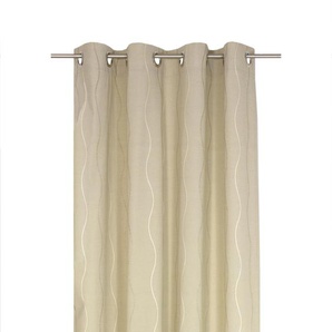 Vorhang WIRTH Sepino Gardinen Gr. 255 cm, Ösen, 132 cm, beige Ösen