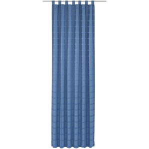 Vorhang WIRTH Toco-Karo Gardinen Gr. 250 cm, Schlaufen, 270 cm, blau Schlaufen