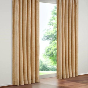 Vorhang WIRTH Tromsö Gardinen Gr. 160 cm, Schlaufen, 172 cm, gelb (ocker) Schlaufen Gardine