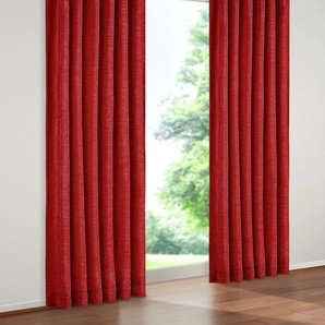 Vorhang WIRTH Tromsö Gardinen Gr. 180 cm, Schlaufen, 172 cm, rot Schlaufen Gardine