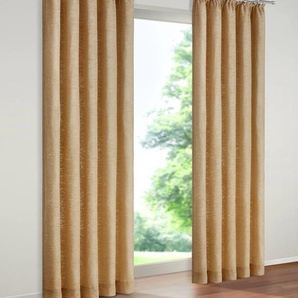 Vorhang WIRTH Tromsö Gardinen Gr. 225 cm, Kräuselband, 132 cm, gelb (ocker) Kräuselband Gardine