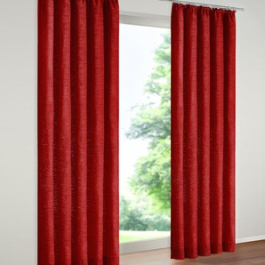 Vorhang WIRTH Tromsö Gardinen Gr. 225 cm, Kräuselband, 172 cm, rot Kräuselband Gardine