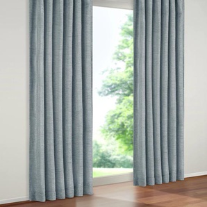 Vorhang WIRTH Tromsö Gardinen Gr. 225 cm, Schlaufen, 172 cm, blau (rauchblau) Schlaufen