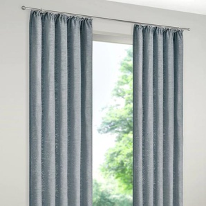 Vorhang WIRTH Tromsö Gardinen Gr. 255 cm, Kräuselband, 132 cm, blau (rauchblau) Kräuselband Gardine