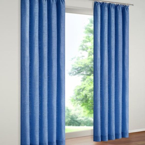 Vorhang WIRTH Tromsö Gardinen Gr. 255 cm, Kräuselband, 132 cm, blau Kräuselband Gardine