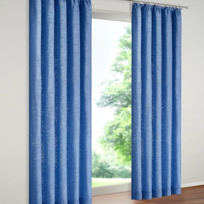 Vorhang WIRTH Tromsö Gardinen Gr. 255 cm, Kräuselband, 172 cm, blau Kräuselband Gardine