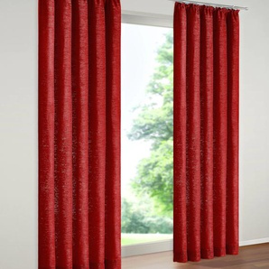 Vorhang WIRTH Tromsö Gardinen Gr. 255 cm, Kräuselband, 172 cm, rot Kräuselband Gardine