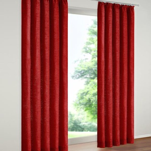 Vorhang WIRTH Tromsö Gardinen Gr. 255 cm, Kräuselband, 270 cm, rot Kräuselband Gardine