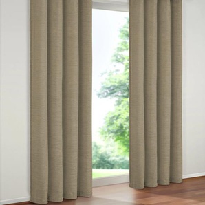 Vorhang WIRTH Trondheim 234 g/m² Gardinen Gr. 255 cm, Ösen, 132 cm, grau (taupe) Ösen Gardine