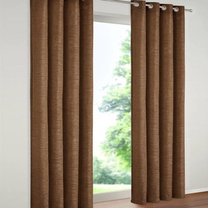 Vorhang WIRTH Trondheim 328 g/m² Gardinen Gr. 225 cm, Ösen, 172 cm, braun Ösen