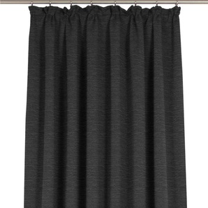 Vorhang WIRTH Trondheim B Gardinen Gr. 165 cm, Kräuselband, 132 cm, schwarz Kräuselband nach Maß