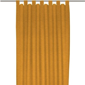Vorhang WIRTH Trondheim B Gardinen Gr. 385 cm, Schlaufen, 132 cm, goldfarben (altgoldfarben) Schlaufen nach Maß