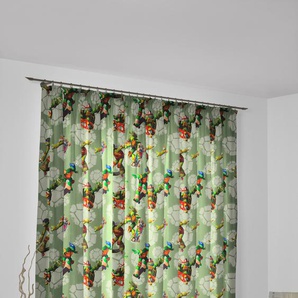 Vorhang WIRTH Turtles Gardinen Gr. 255 cm, Multifunktionsband, 142 cm, grün Kinder Kinderzimmergardinen Walt Disney