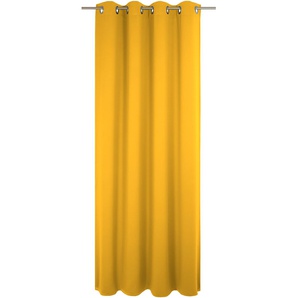 Vorhang WIRTH Umea Gardinen Gr. 225 cm, Ösen, 132 cm, goldfarben Ösen