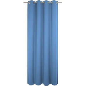 Vorhang WIRTH Umea Gardinen Gr. 245 cm, Ösen, 132 cm, blau (mittelblau) Ösen