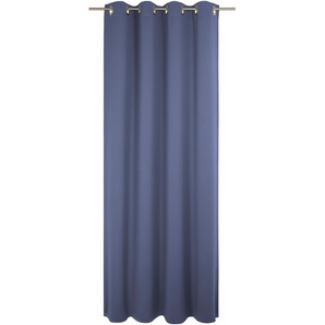 Vorhang WIRTH Uni Collection Gardinen Gr. 145 cm, Ösen, 142 cm, blau (royalblau) Ösen