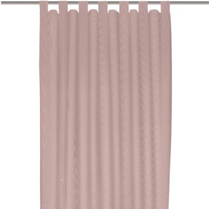 Vorhang WIRTH Uni Collection Gardinen Gr. 155 cm, Schlaufen, 142 cm, rosa Schlaufen nach Maß