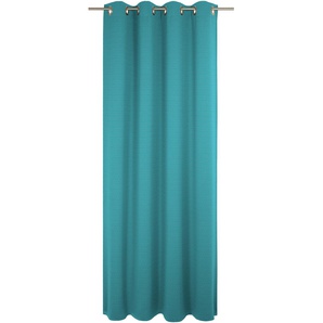 Vorhang WIRTH Uni Collection Gardinen Gr. 175 cm, Ösen, 142 cm, blau (türkis) Ösen nach Maß
