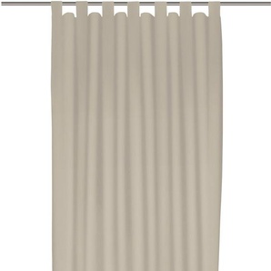 Vorhang WIRTH Uni Collection Gardinen Gr. 195 cm, Schlaufen, 142 cm, beige (naturweiß) Schlaufen nach Maß