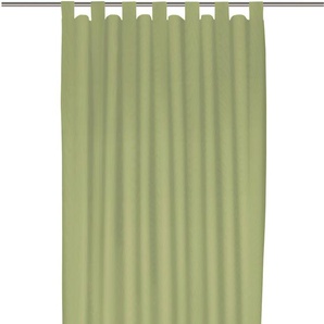 Vorhang WIRTH Uni Collection Gardinen Gr. 195 cm, Schlaufen, 142 cm, grün Schlaufen nach Maß