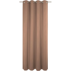 Vorhang WIRTH Uni Collection Gardinen Gr. 235 cm, Ösen, 142 cm, braun Ösen nach Maß