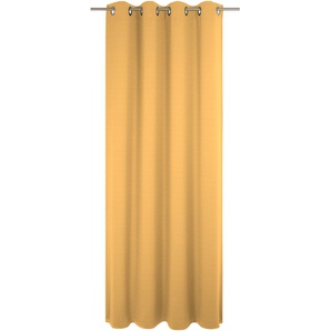 Vorhang WIRTH Uni Collection Gardinen Gr. 245 cm, Ösen, 142 cm, gelb Ösen nach Maß