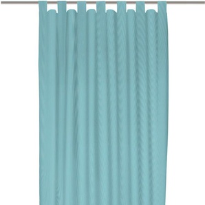 Vorhang WIRTH Uni Collection Gardinen Gr. 265 cm, Schlaufen, 142 cm, blau (türkis) Schlaufen nach Maß