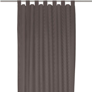 Vorhang WIRTH Uni Collection Gardinen Gr. 335 cm, Schlaufen, 142 cm, braun (dunkelbraun) Schlaufen nach Maß