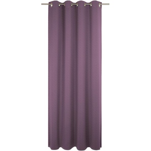 Vorhang WIRTH Uni Collection Gardinen Gr. 375 cm, Ösen, 142 cm, lila (aubergine) Ösen nach Maß