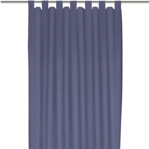 Vorhang WIRTH Uni Collection Gardinen Gr. 375 cm, Schlaufen, 142 cm, blau (royalblau) Schlaufen nach Maß