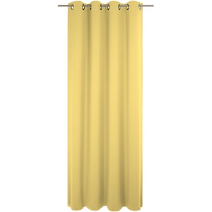 Vorhang WIRTH Uni Collection light Gardinen Gr. 145 cm, Ösen, 142 cm, gelb Ösen nach Maß