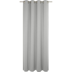 Vorhang WIRTH Uni Collection light Gardinen Gr. 145 cm, Ösen, 142 cm, grau (hellgrau) Ösen nach Maß