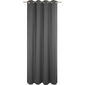 Vorhang WIRTH Uni Collection light Gardinen Gr. 155 cm, Kräuselband, 142 cm, schwarz Kräuselband nach Maß