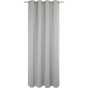 Vorhang WIRTH Uni Collection light Gardinen Gr. 175 cm, Ösen, 142 cm, grau (hellgrau) Ösen nach Maß