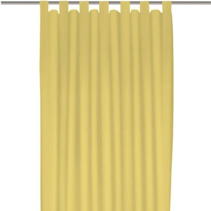 Vorhang WIRTH Uni Collection light Gardinen Gr. 175 cm, Schlaufen, 142 cm, gelb Schlaufen