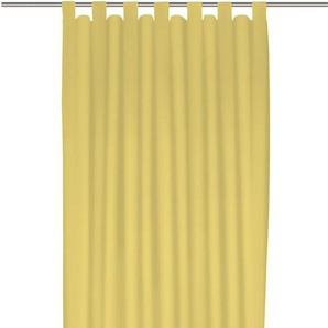 Vorhang WIRTH Uni Collection light Gardinen Gr. 175 cm, Schlaufen, 142 cm, gelb Schlaufen