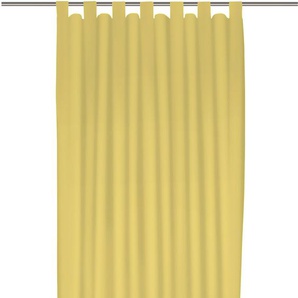 Vorhang WIRTH Uni Collection light Gardinen Gr. 195 cm, Schlaufen, 142 cm, gelb Schlaufen