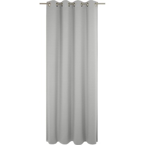 Vorhang WIRTH Uni Collection light Gardinen Gr. 215 cm, Ösen, 142 cm, grau (hellgrau) Ösen nach Maß